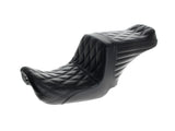 LePera LP-LKU-581DD TailWhip Up Front Reduced Reach Dual Seat w/Black Double Diamond Stitch for Harley-Davidson Dyna 06-17