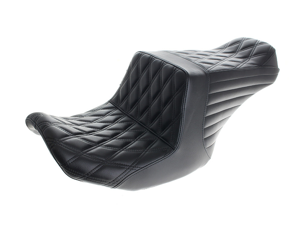 LePera LP-LV-587DLDD TailWhip Daddy Long Legs Dual Seat w/Black Double Diamond Stitch for Harley-Davidson CVO Touring 23-Up/Street Glide/Road Glide 24-Up/Touring 25-Up