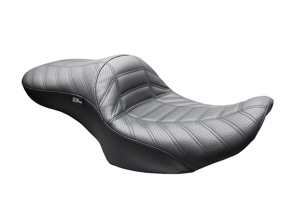 LePera Seats LP-LV-957-INDY Maverick Indy Dual Seat w/Double Track Pleat for Harley-Davidson CVO Touring 23-Up/Street Glide/Road Glide/Touring 24-Up Models