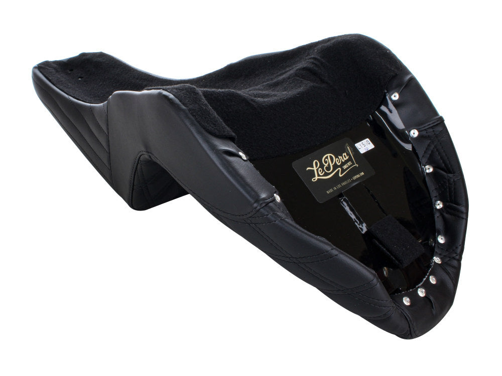 LePera Seats LP-LY-590DD Kickflip Dual Seat w/Black Double Diamond Stitch for Softail Slim/Street Bob 18-Up