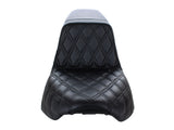 LePera Seats LP-LY-590DD Kickflip Dual Seat w/Black Double Diamond Stitch for Softail Slim/Street Bob 18-Up