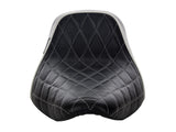 LePera Seats LP-LYR-007DMWTP Bare Bones Solo Seat w/White Diamond Stitch Piping for Sport Glide/Low Rider 18-Up/Low Rider S 20-Up