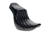 LePera Seats LP-LYR-580DDW TailWhip Dual Seat w/White Diamond Stitch for Sport Glide/Low Rider 18-Up/Low Rider S 20-Up