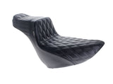 LePera Seats LP-LYR-580DLDD TailWhip Daddy Long Legs Dual Seat w/Black Double Diamond Stitch for Sport Glide/Low Rider 18-Up/Low Rider S 20-Up