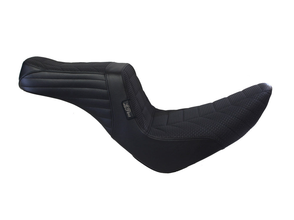 LePera LP-LYR-580TRKPT TailWhip Dual Seat w/Track Pleated Seating for Sport Glide/Low Rider 18-Up/Low Rider S 20-Up