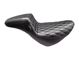 LePera LP-LYR-590DLDD Kickflip Daddy Long Legs Extended Reach Dual Seat w/Black Double Diamond Stitch for Harley-Davidson Sport Glide/Low Rider 18-Up/Low Rider S 20-Up