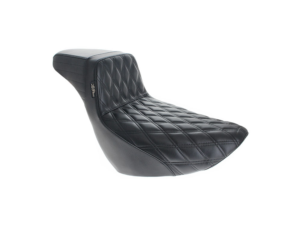 LePera Seats LP-LYR-590DLDM KickFlip Daddy Long Legs Dual Seat w/Black Double Diamond Stitch for Sport Glide/Low Rider 18-Up/Low Rider S 20-Up