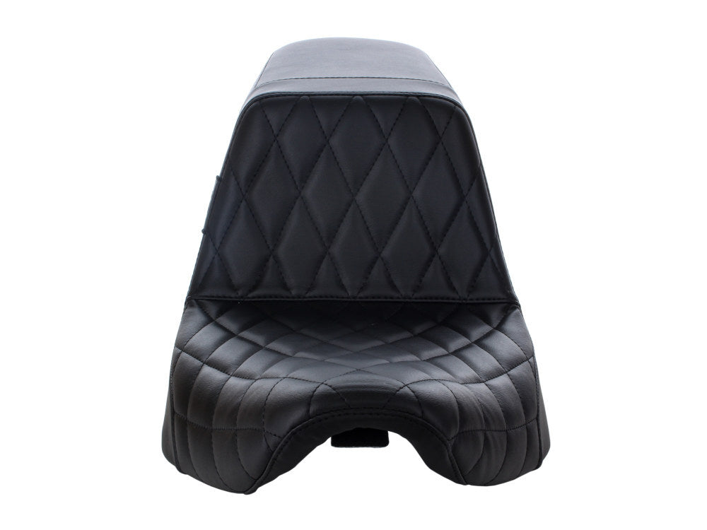 LePera Seats LP-LYR-590DM KickFlip Dual Seat w/Black Diamond Stitch for Sport Glide/Low Rider 18-Up