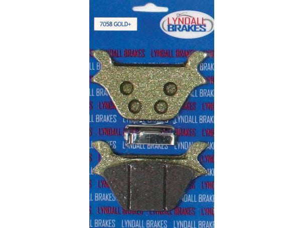 Lyndall Racing Brakes LRB-7058-G Gold-Plus Brake Pads for Rear on Big Twin/Sportster 87-99