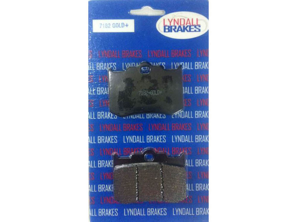 Lyndall Racing Brakes LRB-7182-G Gold-Plus Brake Pads for Performance Machine 125x4R & 137x4B Calipers Softail 06-Up w/Performance Machine Integrated