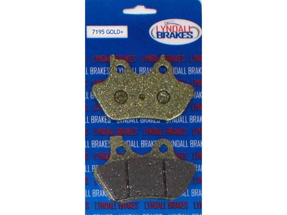 Lyndall Racing Brakes LRB-7195-G Gold-Plus Brake Pads for Front Rear on Big Twin 00-07/Sportster 00-03/V-Rod 02-05