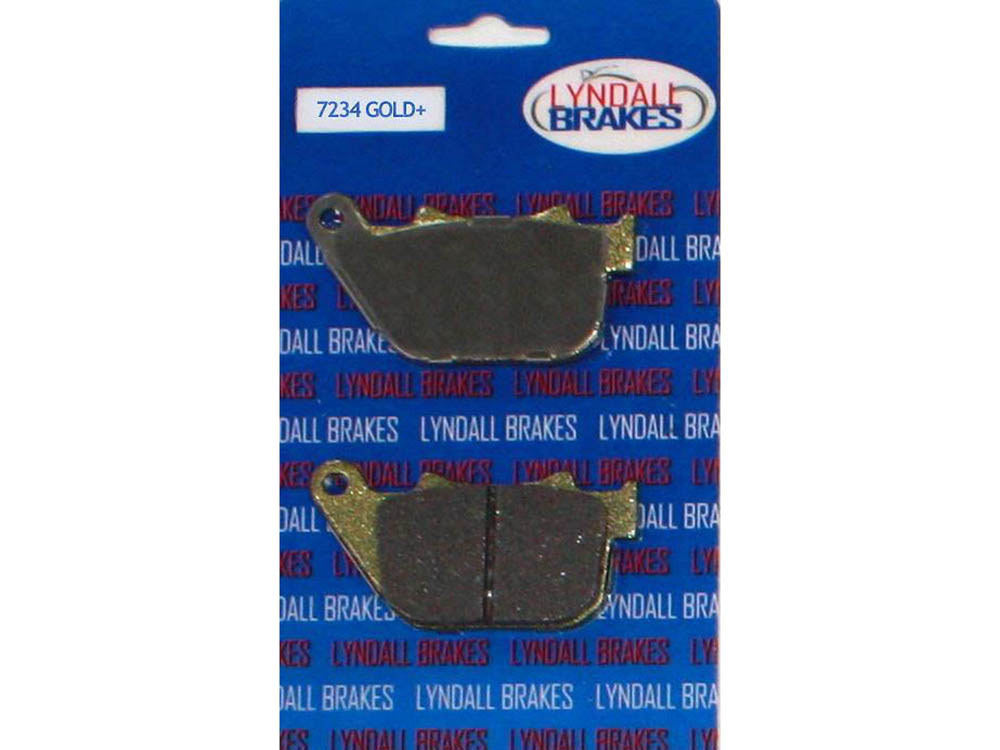 Lyndall Racing Brakes LRB-7234-G Gold Brake Pads for Rear on Sportster 04-13