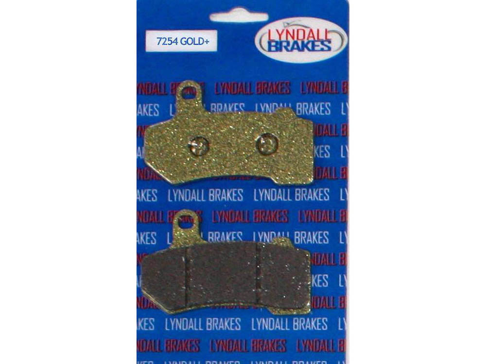 Lyndall Racing Brakes LRB-7254-G Gold-Plus Brake Pads for Front Rear on Touring 08-Up/V-Rod 06-17