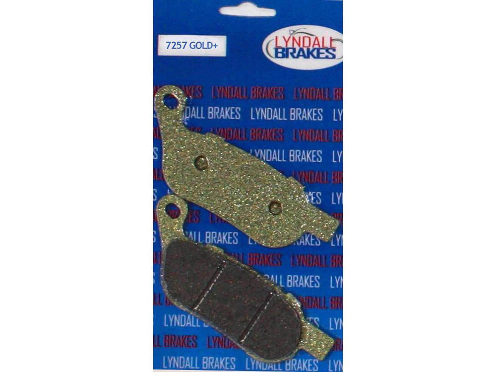 Lyndall Racing Brakes LRB-7257-G Gold-Plus Brake Pads for Rear on Softail/Dyna 08-17