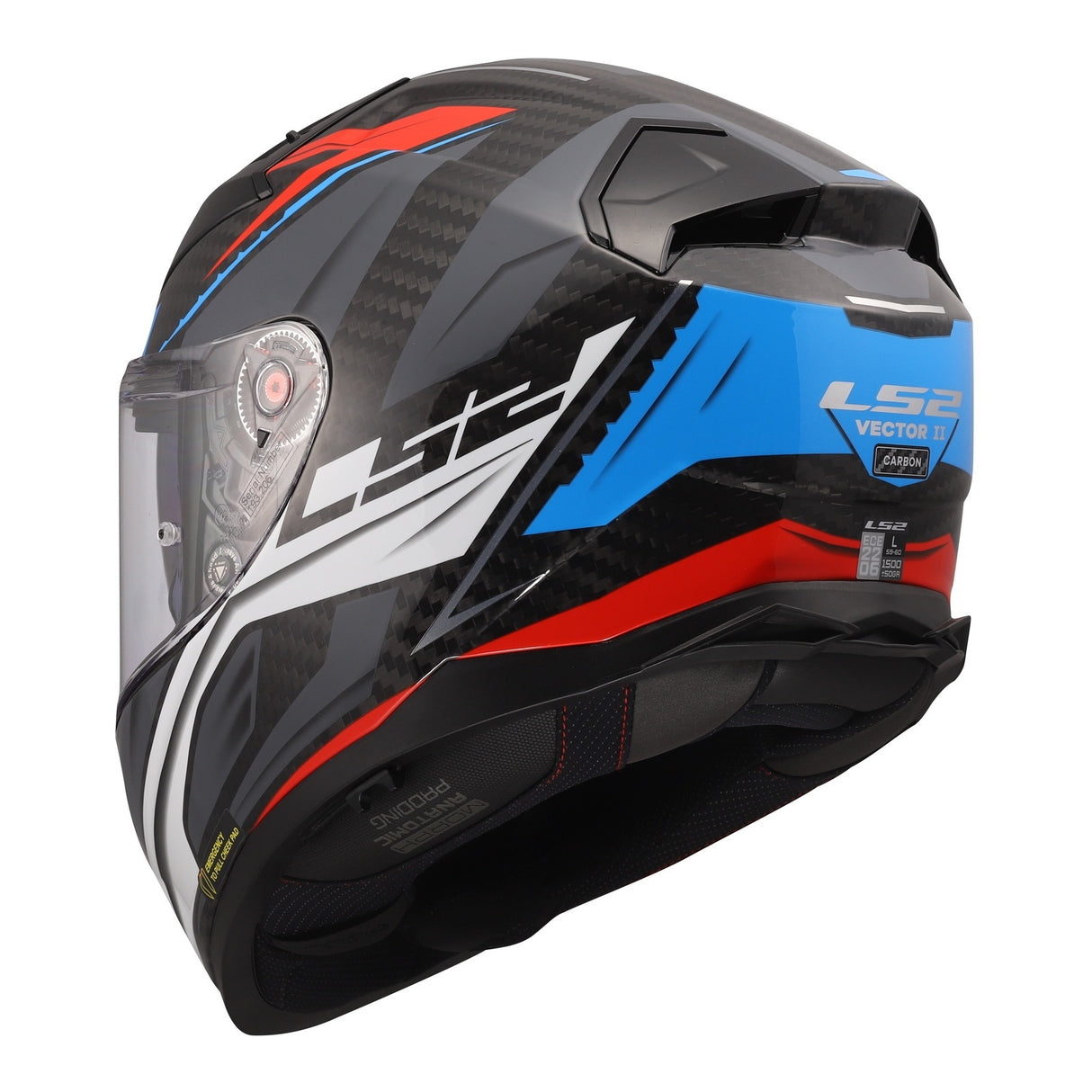LS2 FF811 Vector II Carbon Savage White/Blue/Red Helmet
