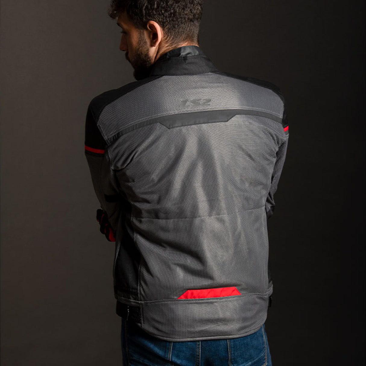 LS2 Riva Black/Dark Grey/Red Jacket