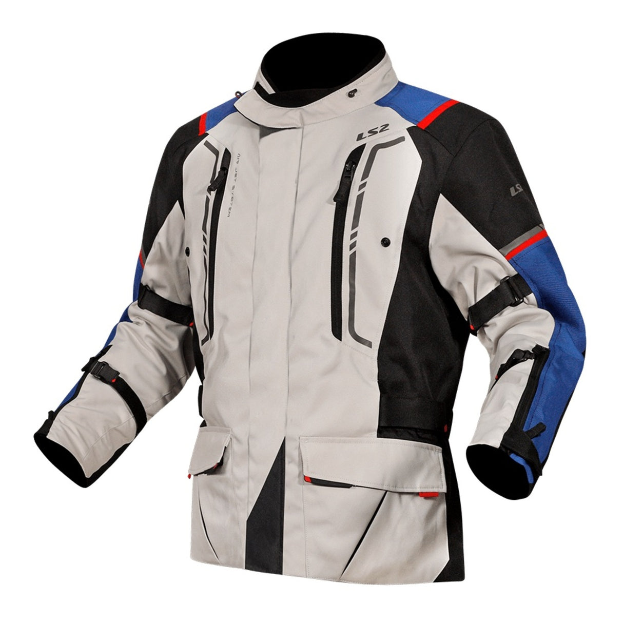 LS2 Narvik Blue/Black/Grey/Red Textile Jacket