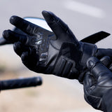 LS2 Octane Waterproof Leather Black Gloves