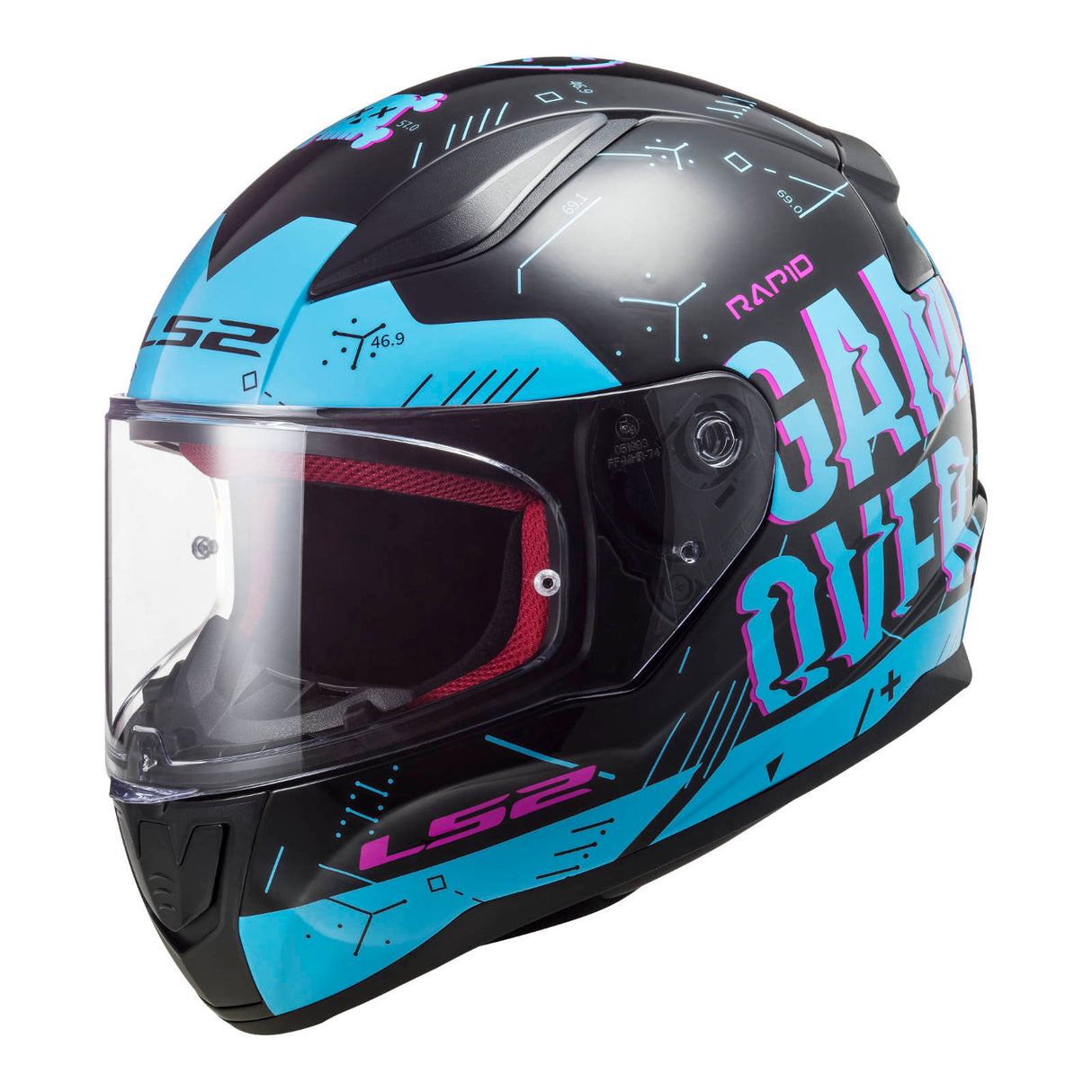 LS2 FF353 Rapid II Player Black/Sky Blue Helmet