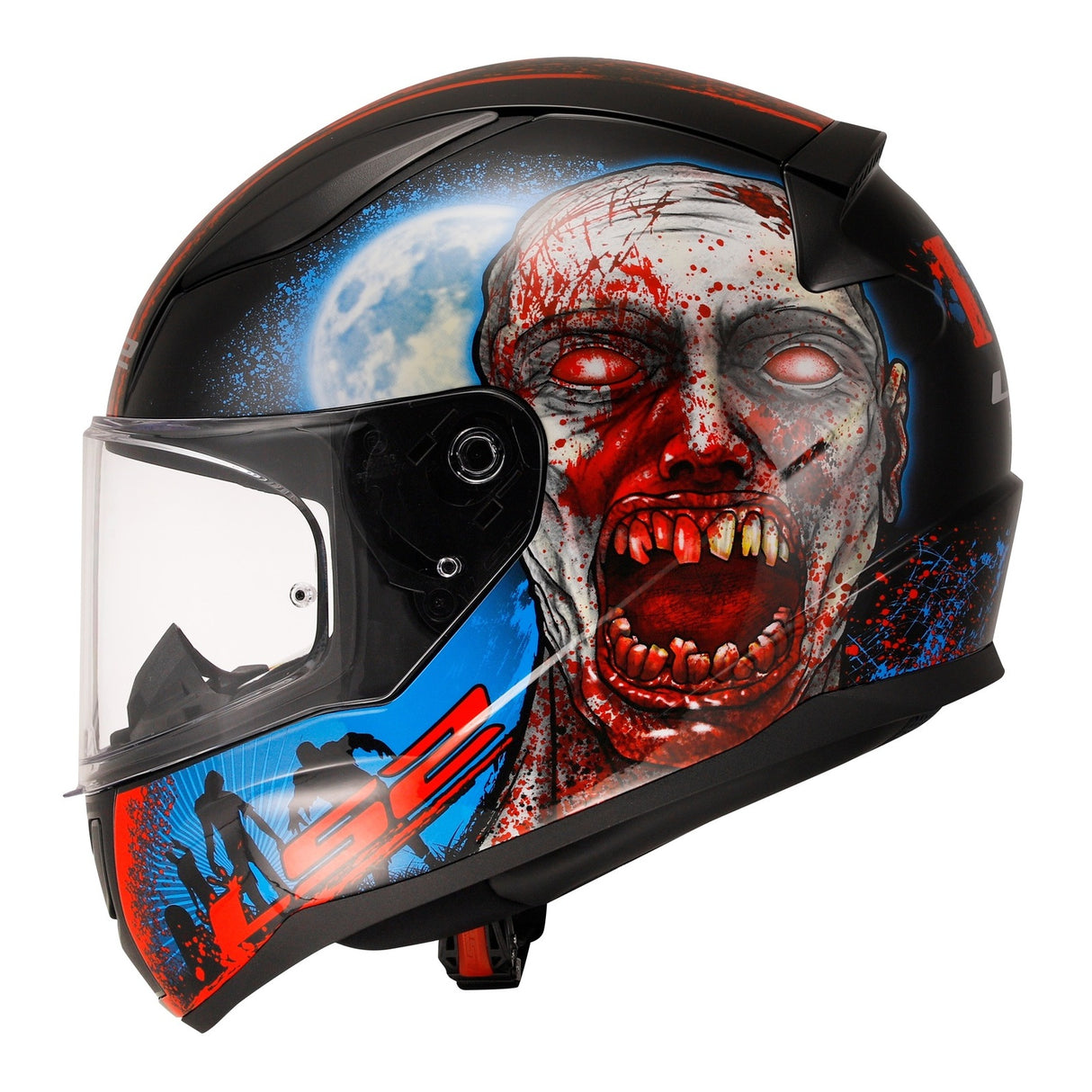 LS2 FF353 Rapid II Zombie Gloss Black/Red/White Helmet