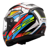 LS2 FF353 Rapid II XDron White/Hi-Vis Orange/Blue Helmet