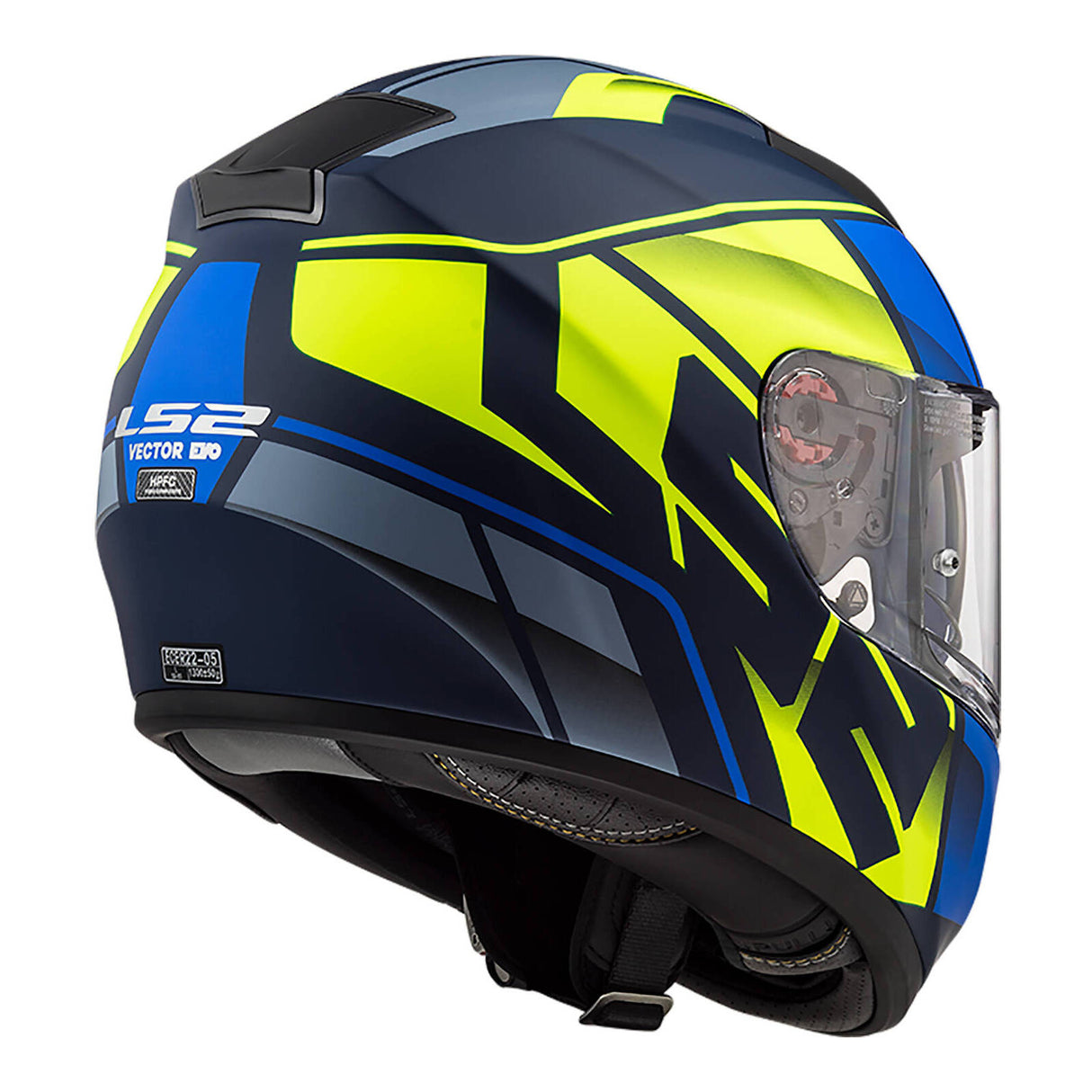 LS2 FF397 Vector Evo Kripton Matte Blue/Hi-Vis Yellow Helmet