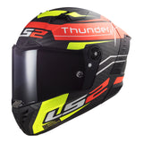 LS2 FF805C Thunder Carbon Attack Matte Red/Hi-Vis Yellow Helmet