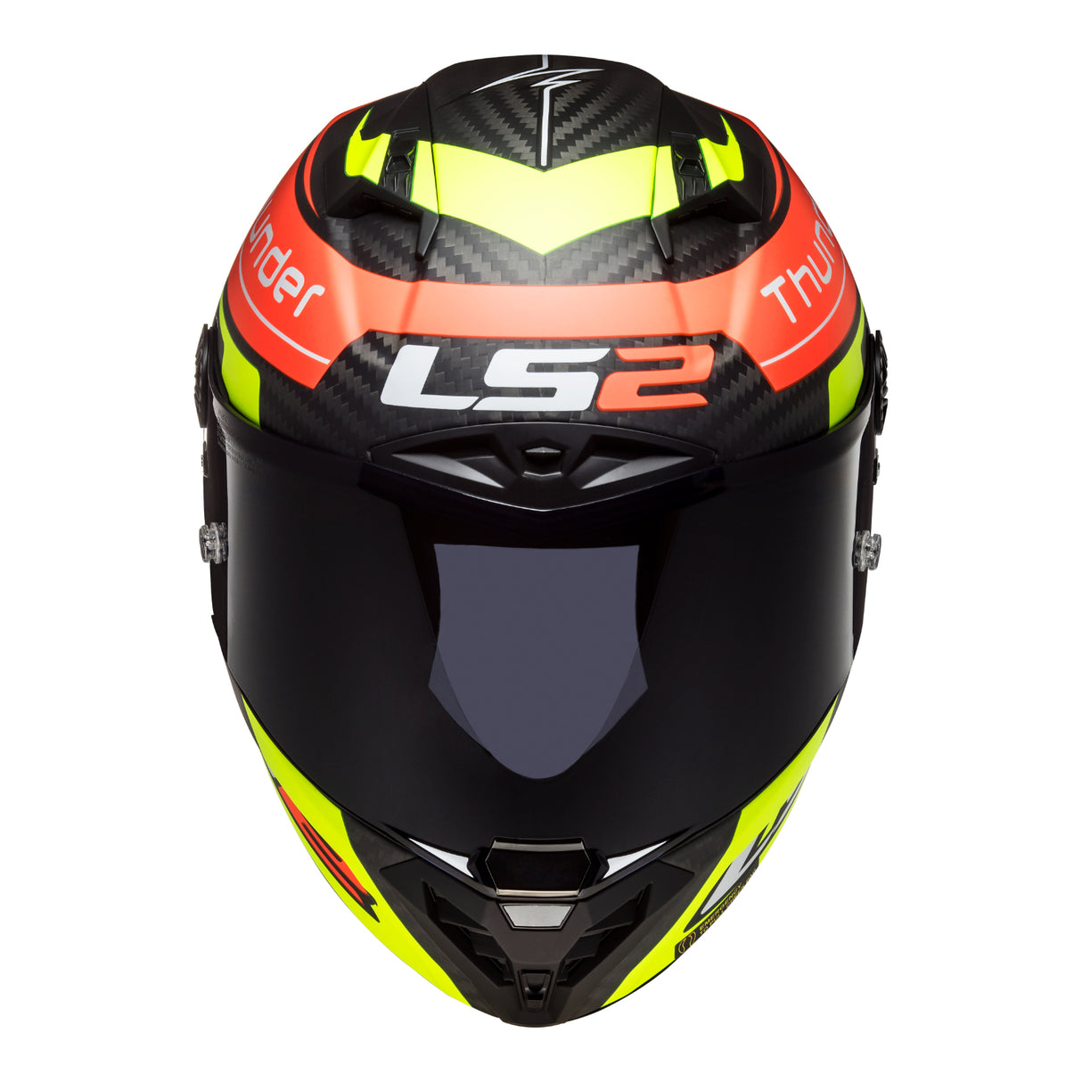 LS2 FF805C Thunder Carbon Attack Matte Red/Hi-Vis Yellow Helmet