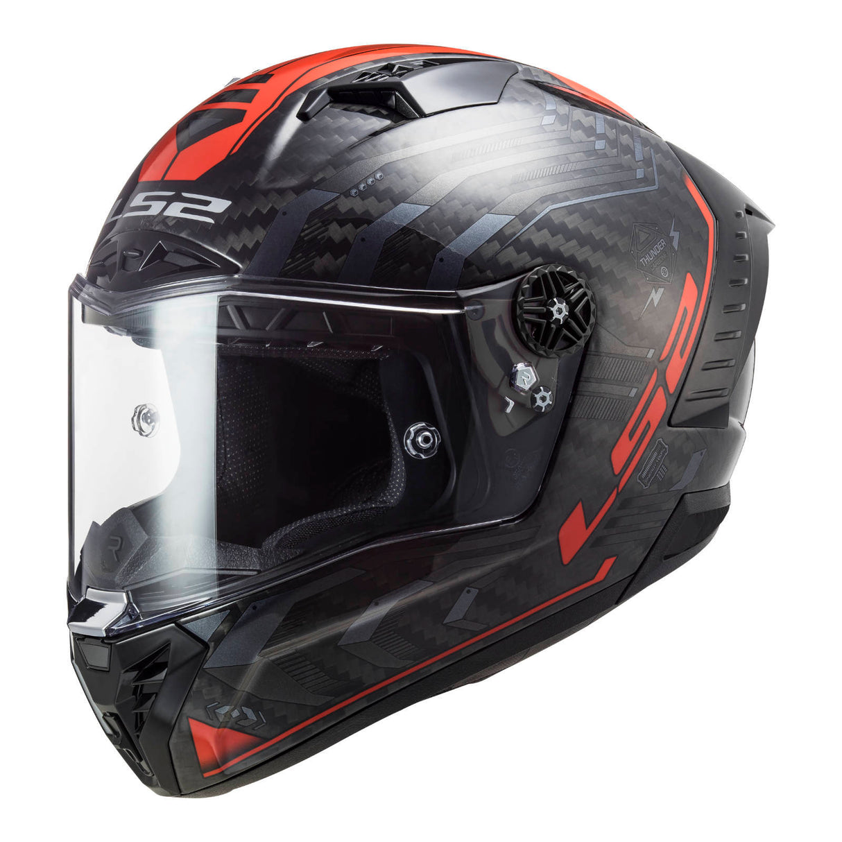 LS2 FF805C Thunder Carbon Sputnik Metal Red Helmet