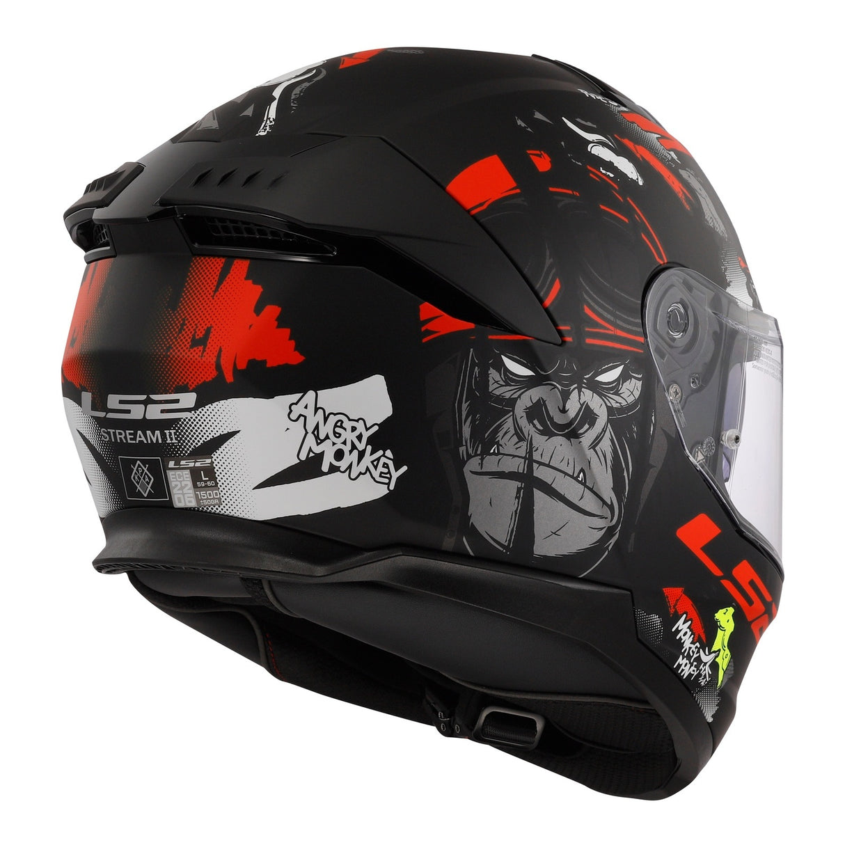 LS2 FF808 Stream II Angry Monkey Matte Black/Red Helmet