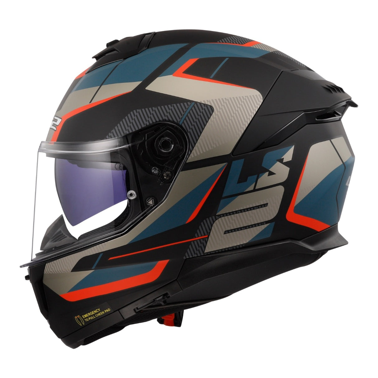 LS2 FF808 Stream II Road Matte Black/Blue Helmet