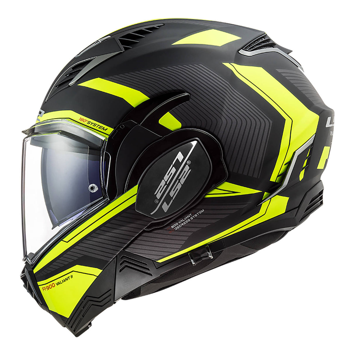 LS2 FF900 Valiant II Matte Black/Hi-Vis Yellow Helmet