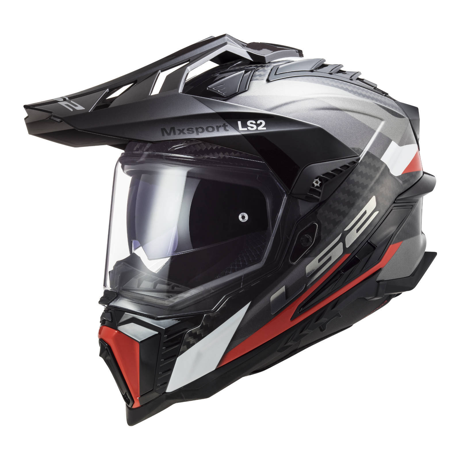 LS2 MX701 Explorer Carbon Frontier Titanium/Red Helmet – EasyR