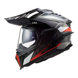 LS2 MX701 Explorer Carbon Frontier Titanium/Red Helmet