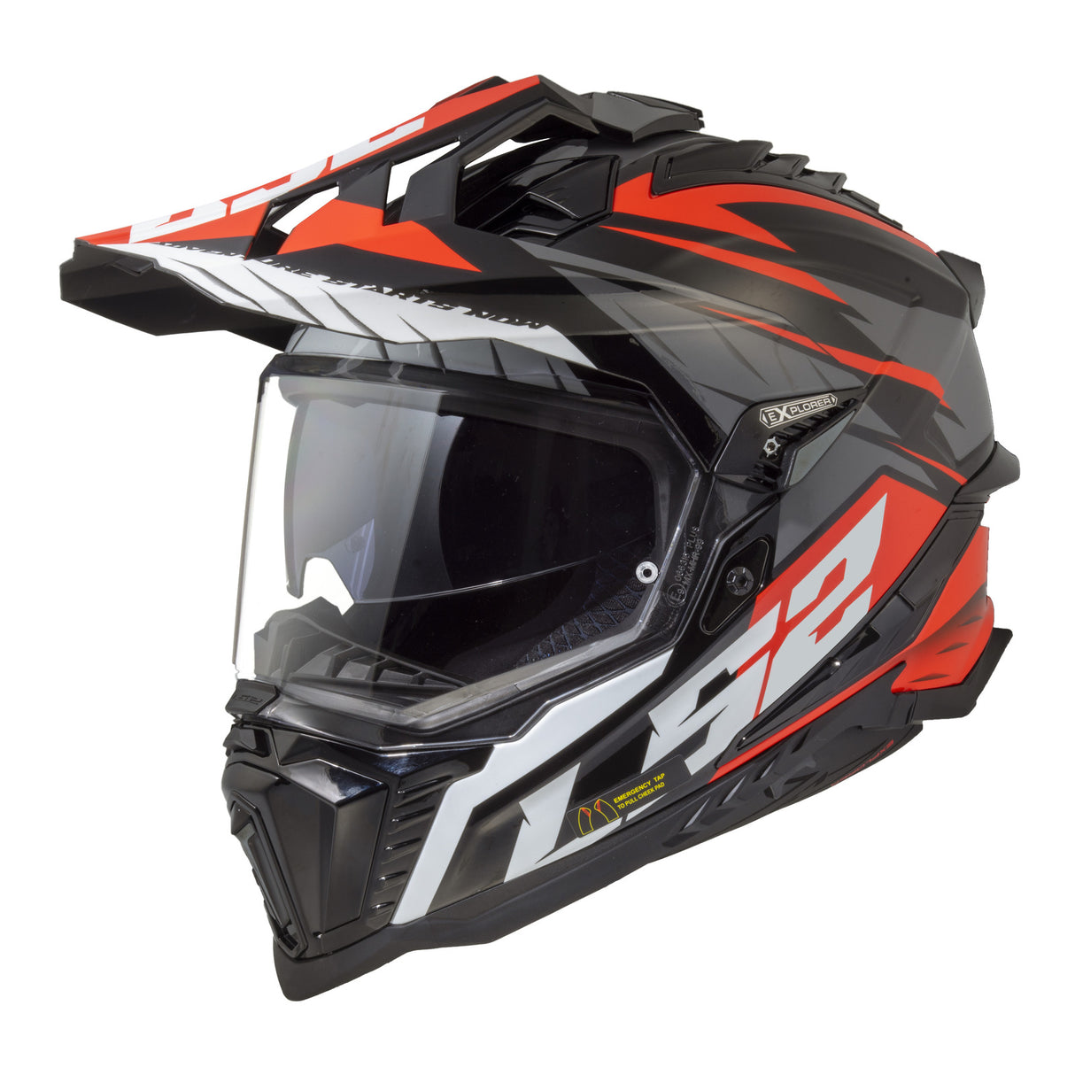 LS2 MX701 Explorer Spire Black/Titanium/Red Helmet