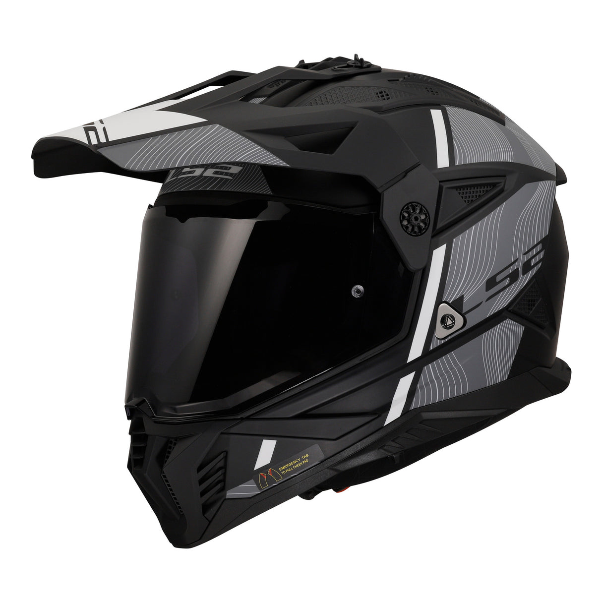 LS2 MX702 Pioneer II Hill Matte Black/White Helmet