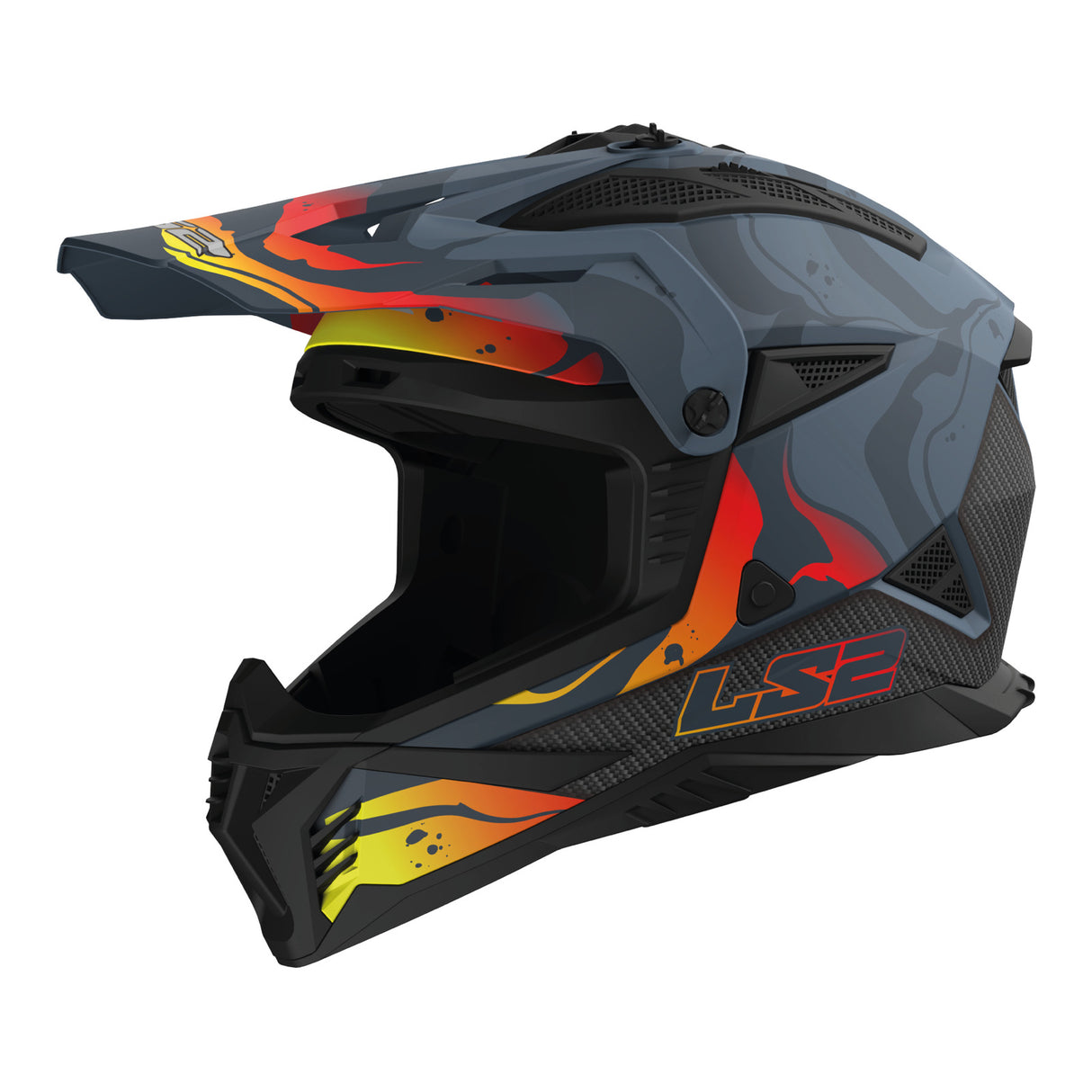 LS2 MX708 Fast II Wash Dark Grey/Red Helmet