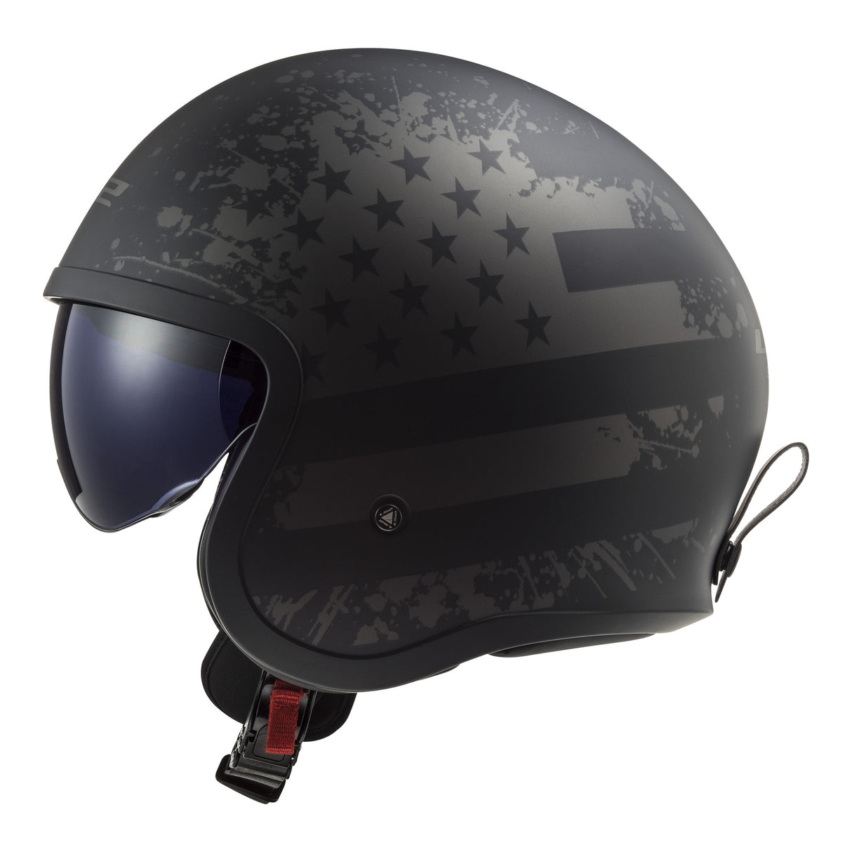 LS2 OF599 Spitfire II Matte Black Flag Helmet Helmet