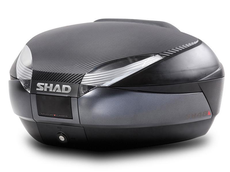 Shad SH48 Top Case w/Bonus Backrest & Carbon Panel Black/Carbon 48L