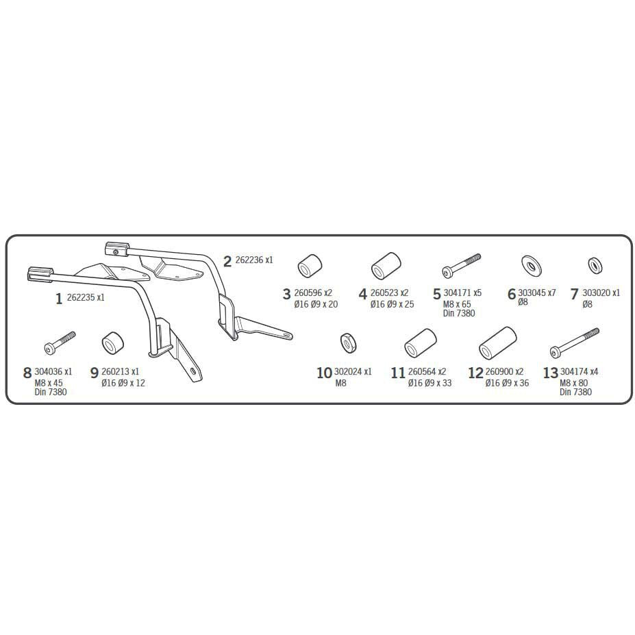 Shad 3P Series Pannier Fitting Kit (suit SH23/35/36) for BMW G310 GS/G310 R 17-Up