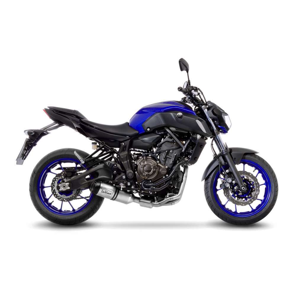 LeoVince LVFS14251E LV One Evo Stainless Steel Full Exhaust System w/Slash Cut Carbon End Cap for Yamaha MT-07/FZ-07 17-20/Tracer 700/XSR 700 16-20