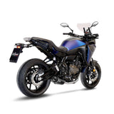 LeoVince LVFS14349EB LV One Evo Black Edition Full Exhaust System w/Slash Cut Carbon End Cap for Yamaha Tracer 7/Tracer 7 GT 21-22