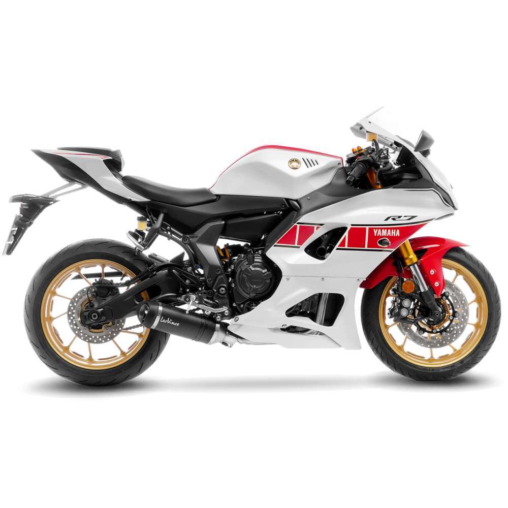 LeoVince LVFS14361E LV One Evo Carbon Fiber Full Exhaust System w/Slash Cut Carbon End Cap for Yamaha YZF-R7/MT-07/XSR 700/XTribute 21-22
