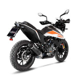 LeoVince LVSO14346EB LV One Evo Stainless Black Slip-On Muffler w/Carbon End Cap for KTM 390 Adventure 20-22