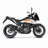 LeoVince LVSO14346EB LV One Evo Stainless Black Slip-On Muffler w/Carbon End Cap for KTM 390 Adventure 20-22