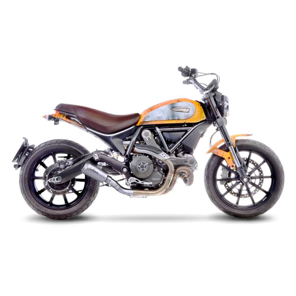 LeoVince LVSO15206 LV-10 Stainless Steel Slip-On Muffler w/Stainless End Cap for Ducati Monster 797/Scrambler 800 15-20