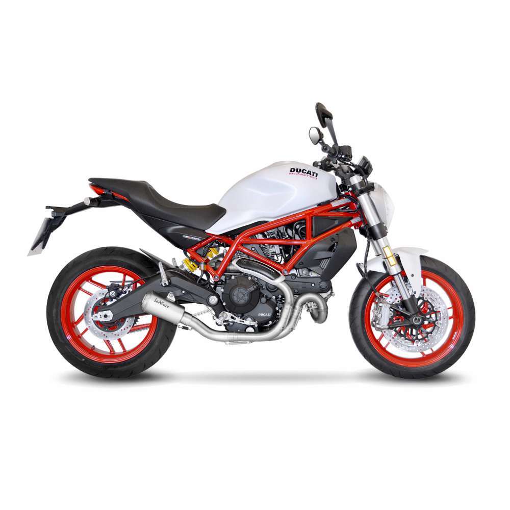 LeoVince LVSO15206 LV-10 Stainless Steel Slip-On Muffler w/Stainless End Cap for Ducati Monster 797/Scrambler 800 15-20