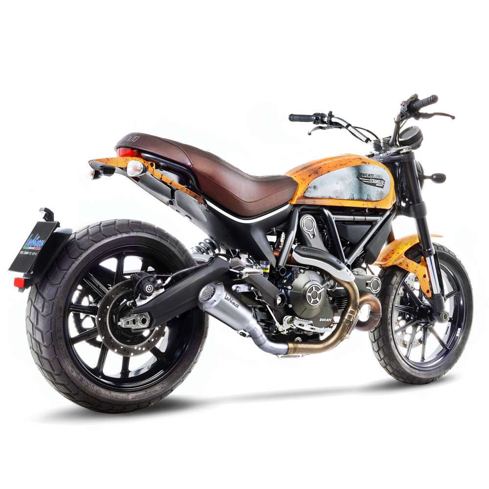 LeoVince LVSO15206 LV-10 Stainless Steel Slip-On Muffler w/Stainless End Cap for Ducati Monster 797/Scrambler 800 15-20