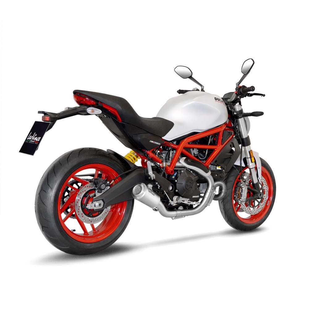 LeoVince LVSO15206 LV-10 Stainless Steel Slip-On Muffler w/Stainless End Cap for Ducati Monster 797/Scrambler 800 15-20