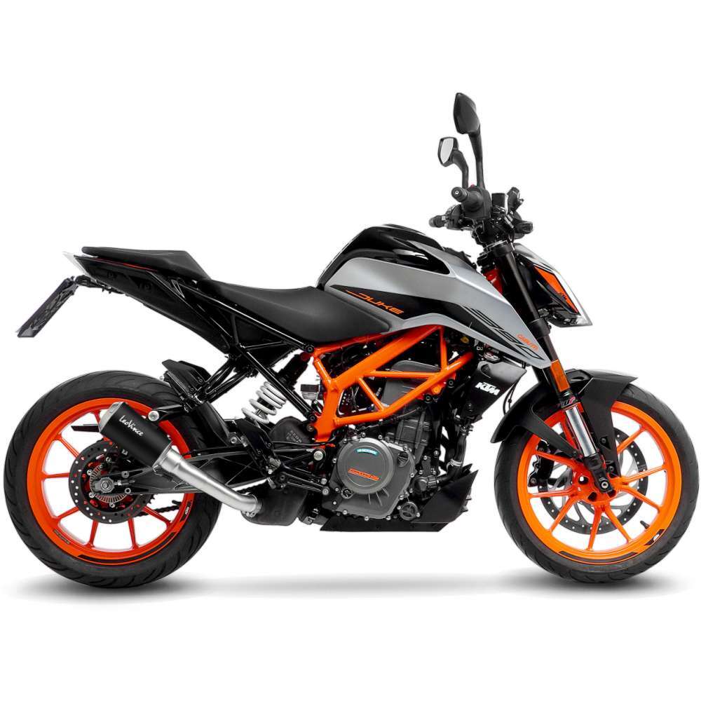 LeoVince LVSO15249B LV-10 Black Edition Slip-On Muffler w/Stainless End Cap for KTM Duke 125/Duke 390 21-22